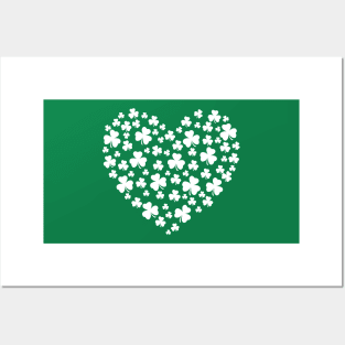 St Patrick's Day Irish Shamrock Heart T-shirt Posters and Art